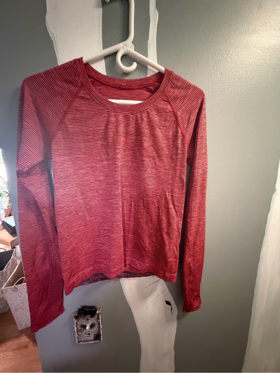lululemon athletica Tops - Lululemon Striped Long Sleeve Crewneck Top - Rusty Orange